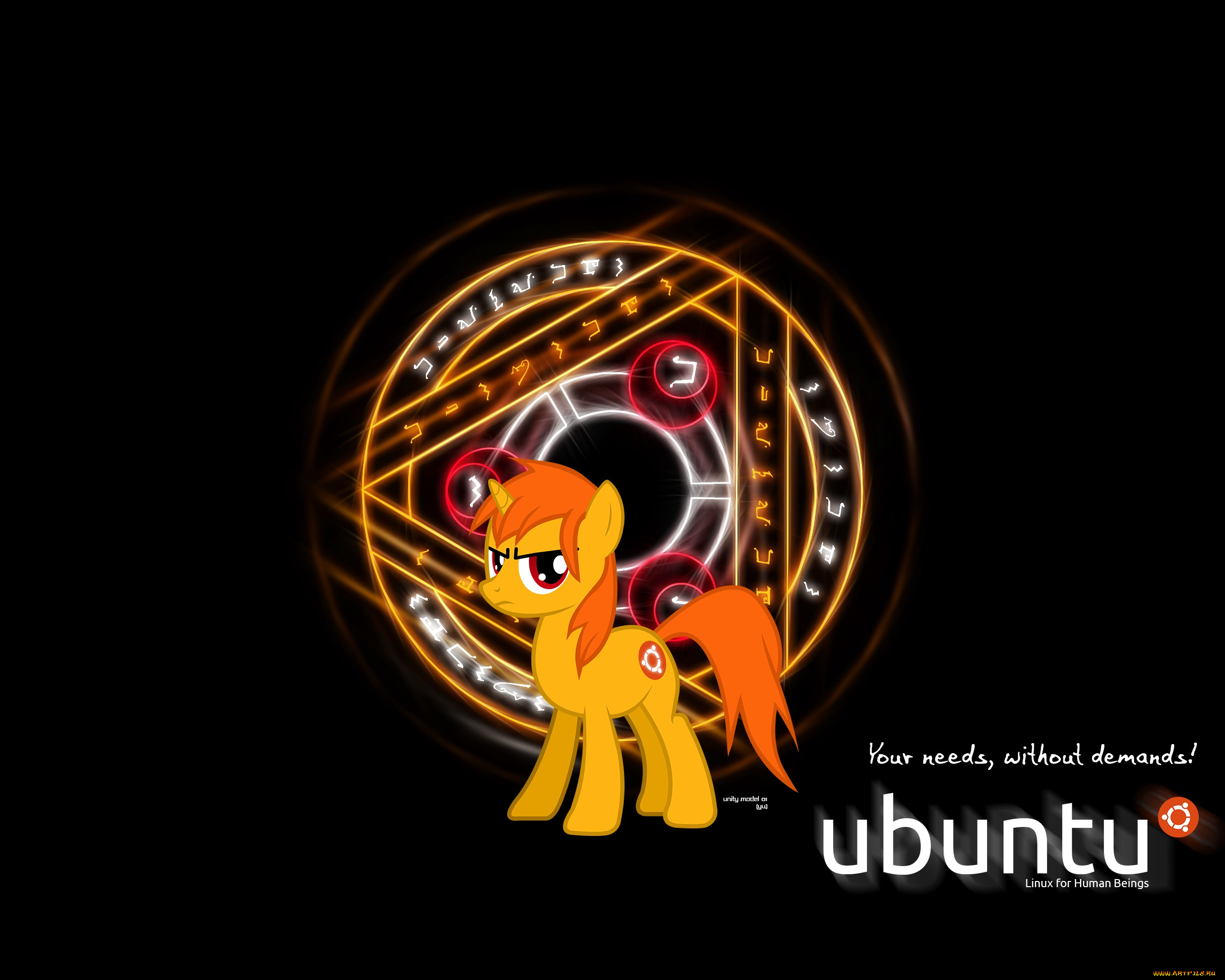 компьютеры, ubuntu, linux, фон, логотип, лошадка