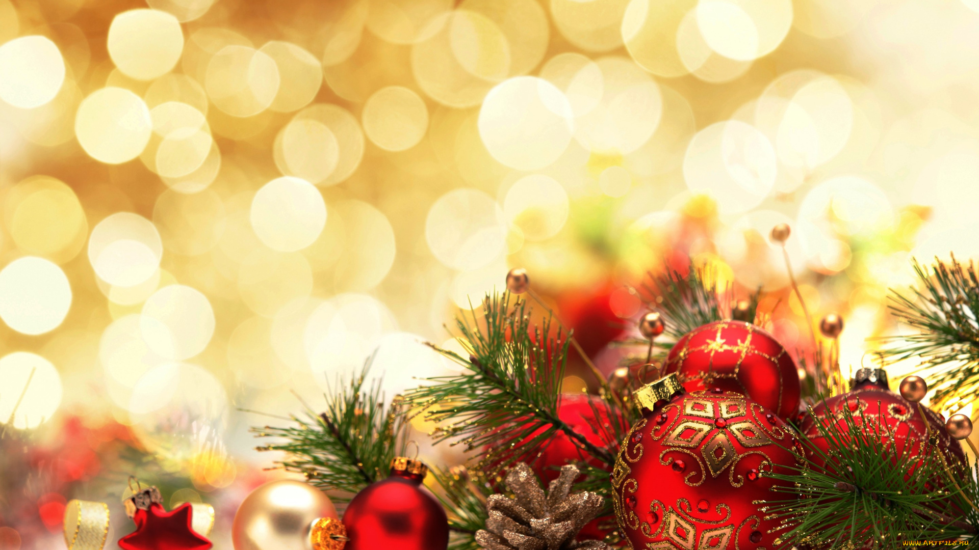 праздничные, шары, christmas, merry, украшения, новый, год, рождество, bokeh, decoration