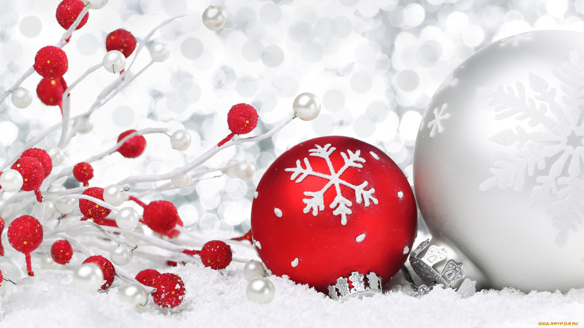 праздничные, шары, новый, год, украшения, снег, christmas, рождество, бусинки