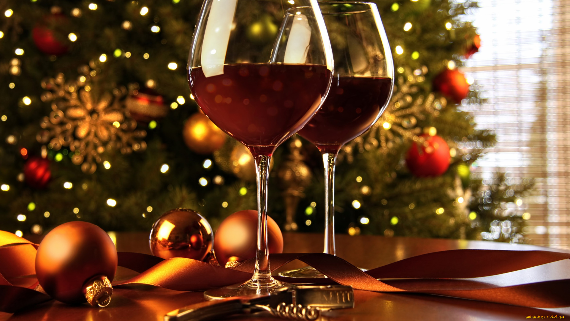 праздничные, угощения, decoration, christmas, merry, бокалы, вино, шары, елка, украшения, новый, год, рождество, balls