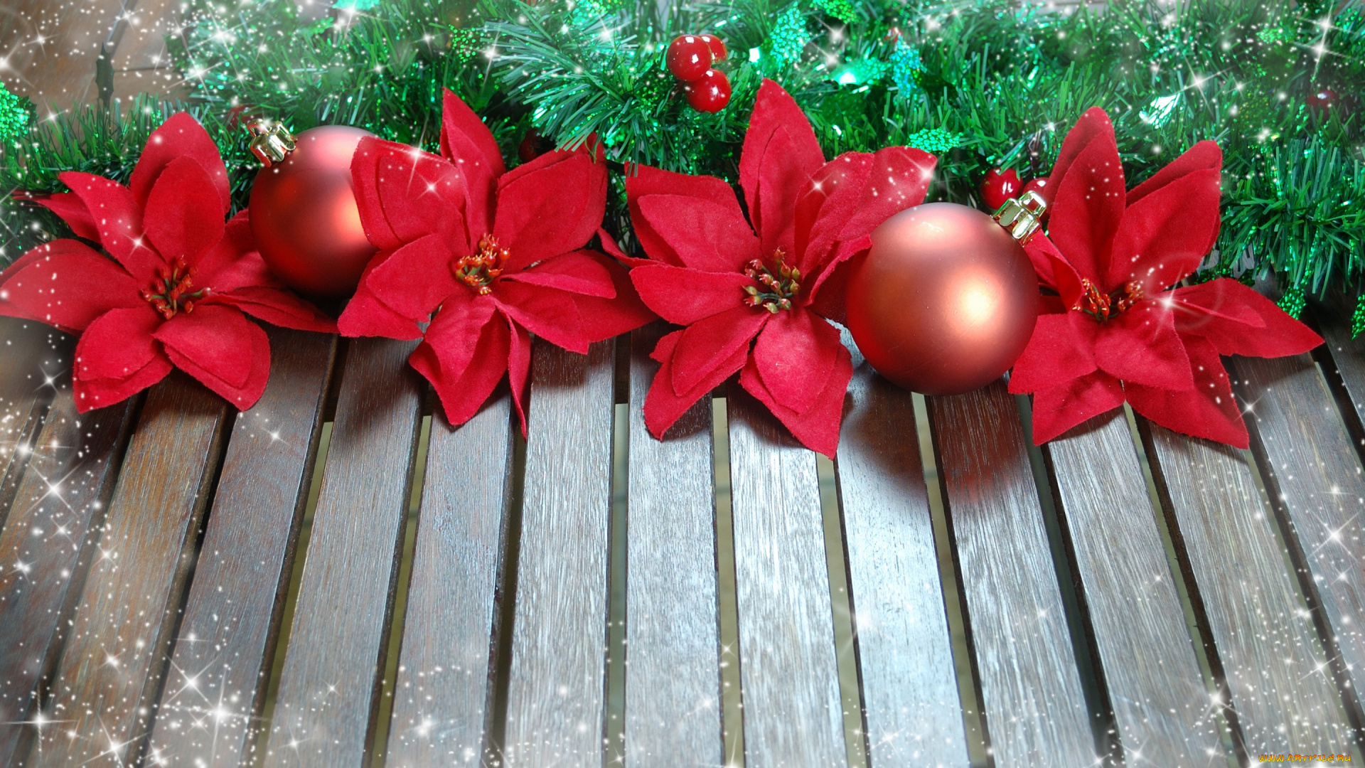 праздничные, украшения, decoration, christmas, рождество, merry, новый, год, цветы