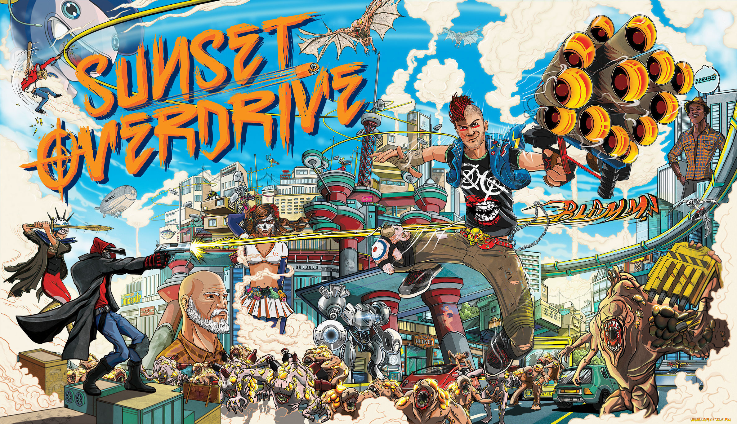 видео, игры, sunset, overdrive, экшен, шутер, overdrive, sunset