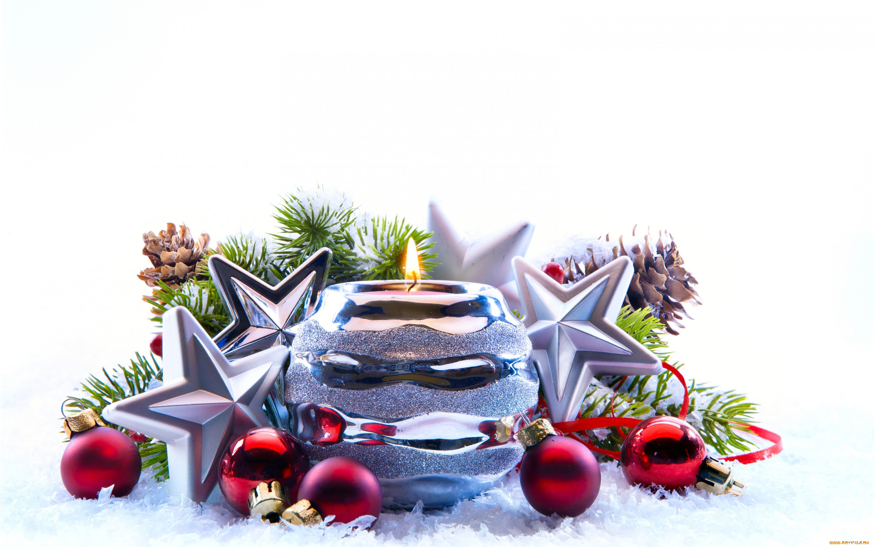 праздничные, новогодние, свечи, праздни, свечи, новый, год, рождество, зима, украшения