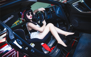 Картинка автомобили -авто+с+девушками девушка взгляд автомобиль очки