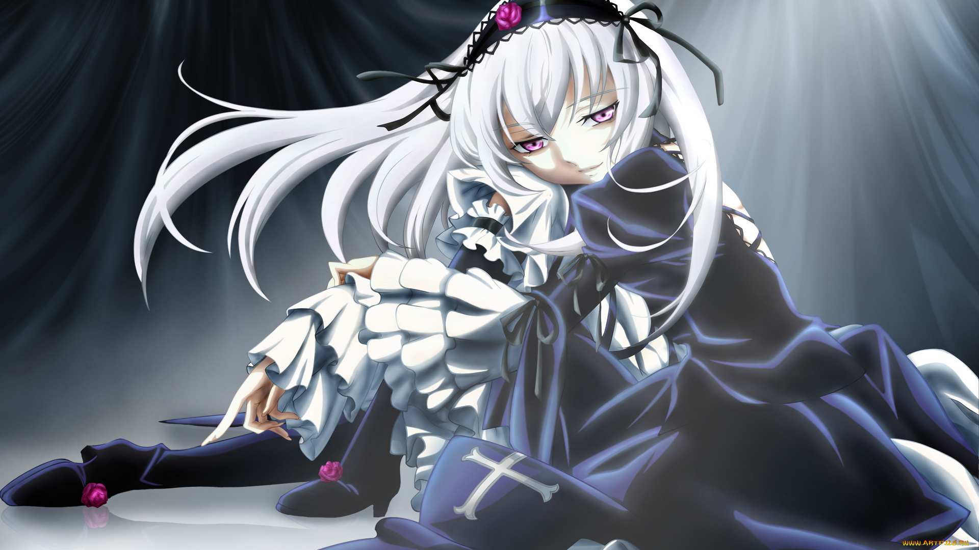 аниме, rozen, maiden, девочка, арт, suigintou, rozen, maiden