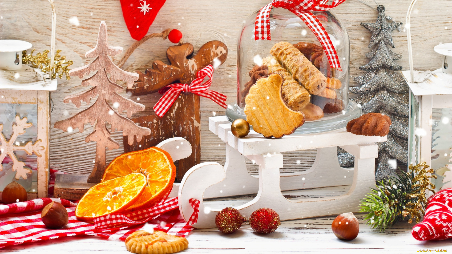 праздничные, угощения, xmas, украшения, снег, шары, новый, год, christmas, cookies, merry, рождество, decoration
