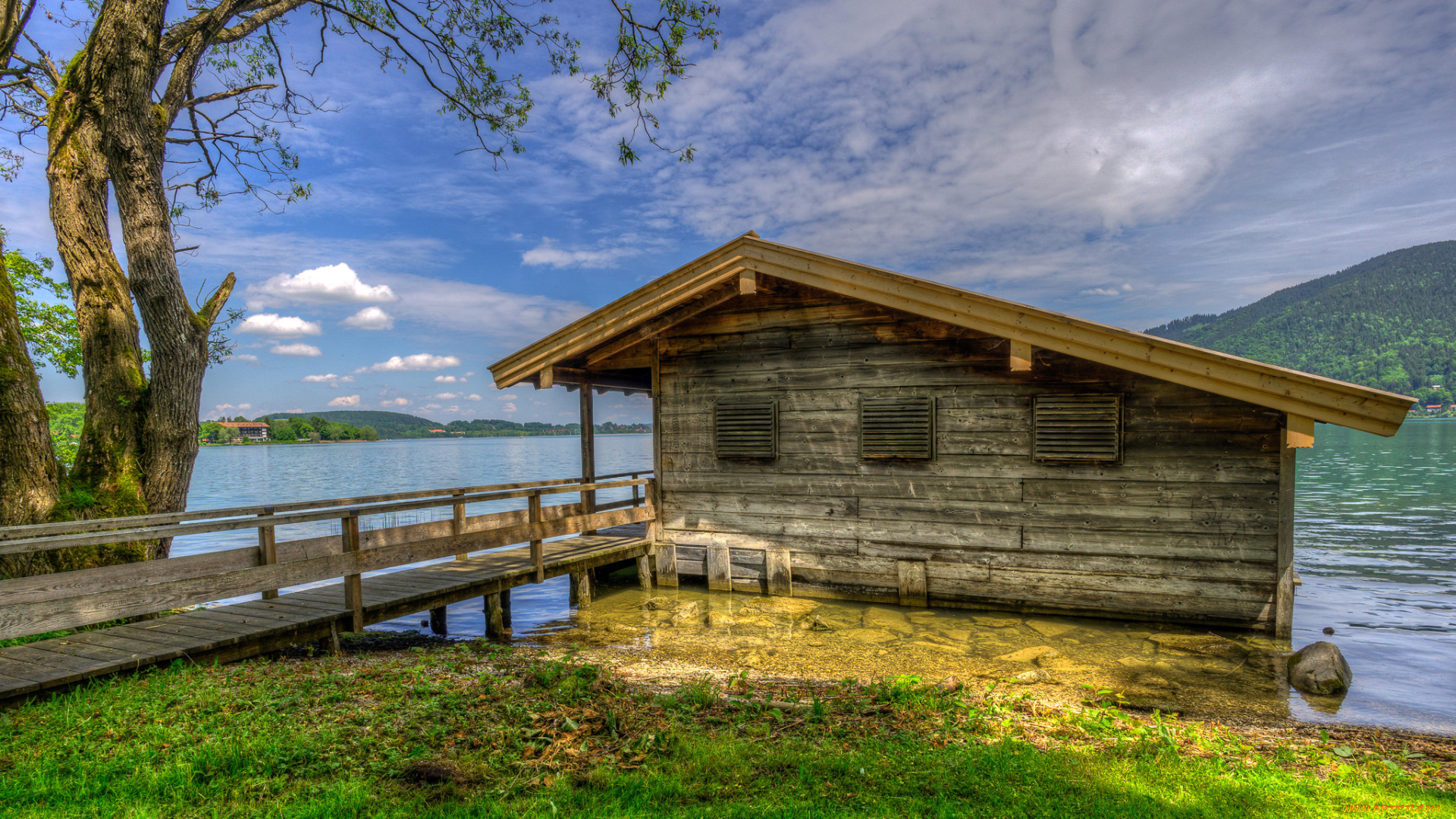 tegernsee, , bavaria, города, -, пейзажи, пристань, река, городок