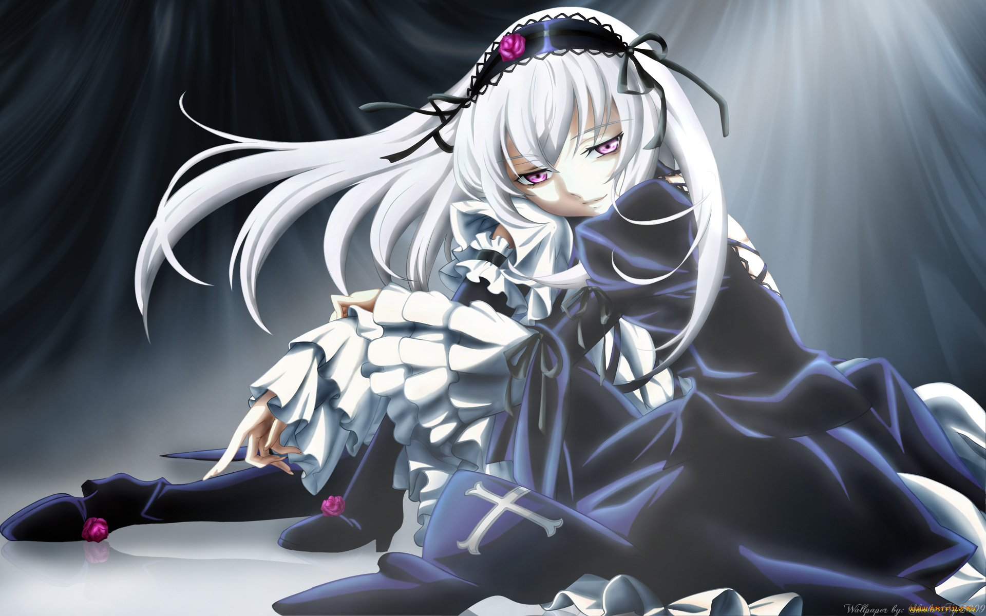 аниме, rozen, maiden, девочка, арт, suigintou, rozen, maiden