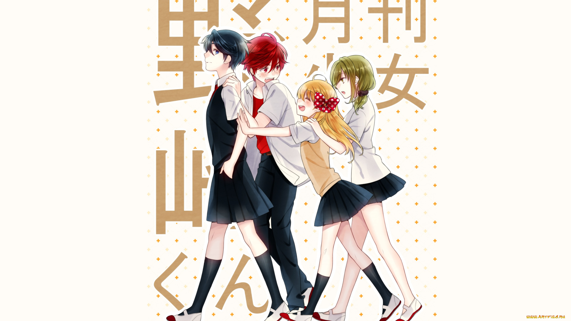 аниме, gekkan, shoujo, nozaki-kun, парень, девушки