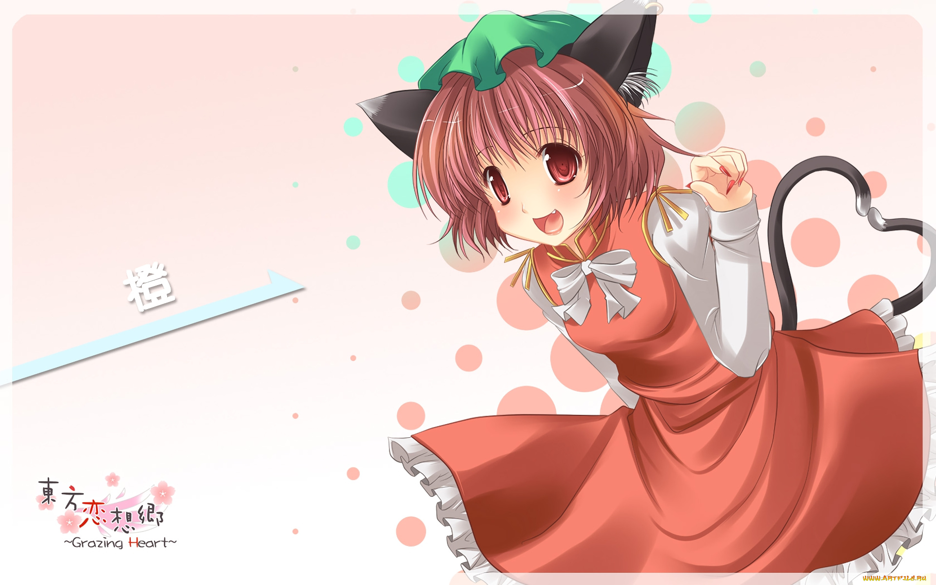 аниме, touhou, взгляд, девушка, фон