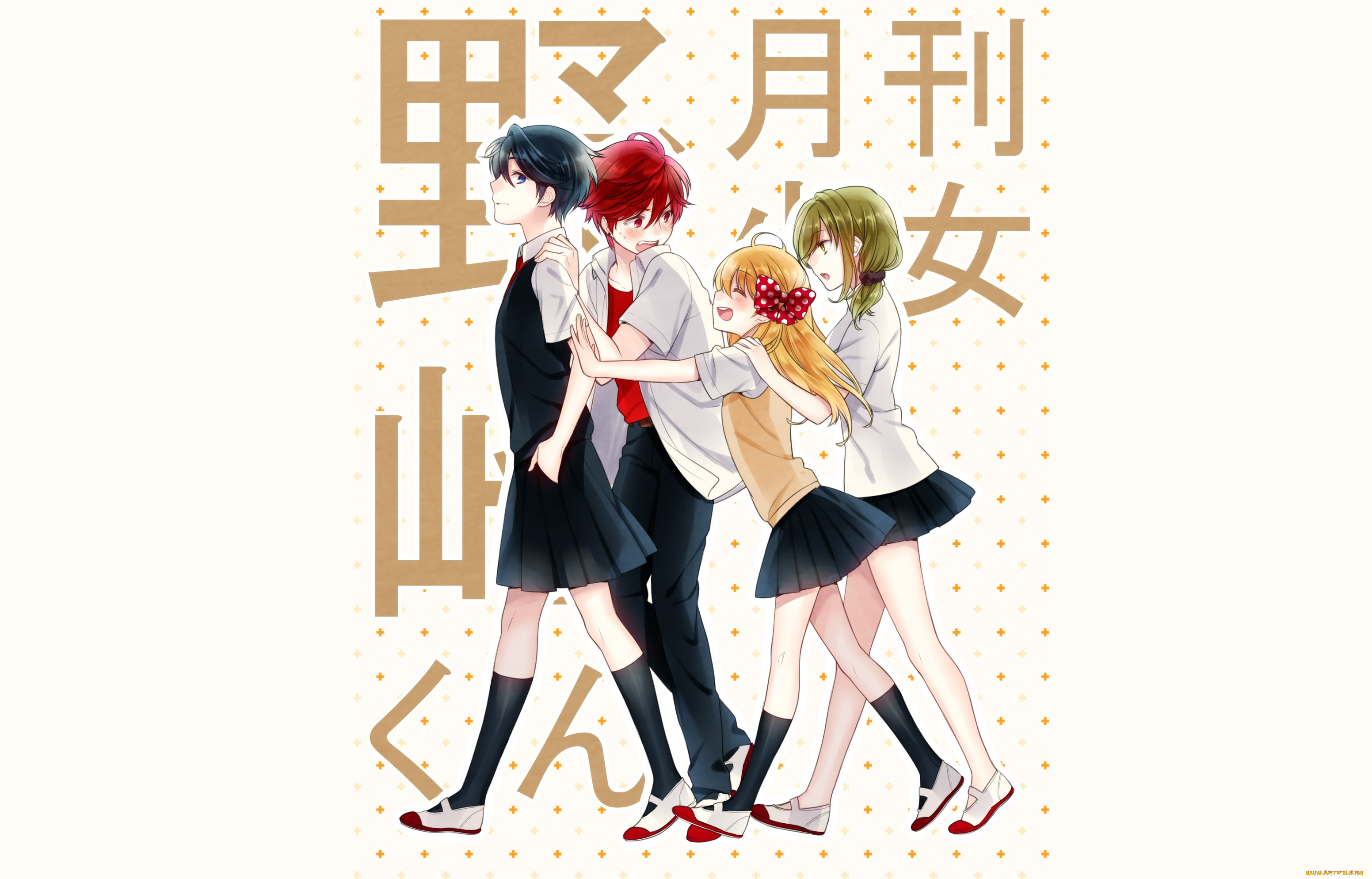 аниме, gekkan, shoujo, nozaki-kun, парень, девушки