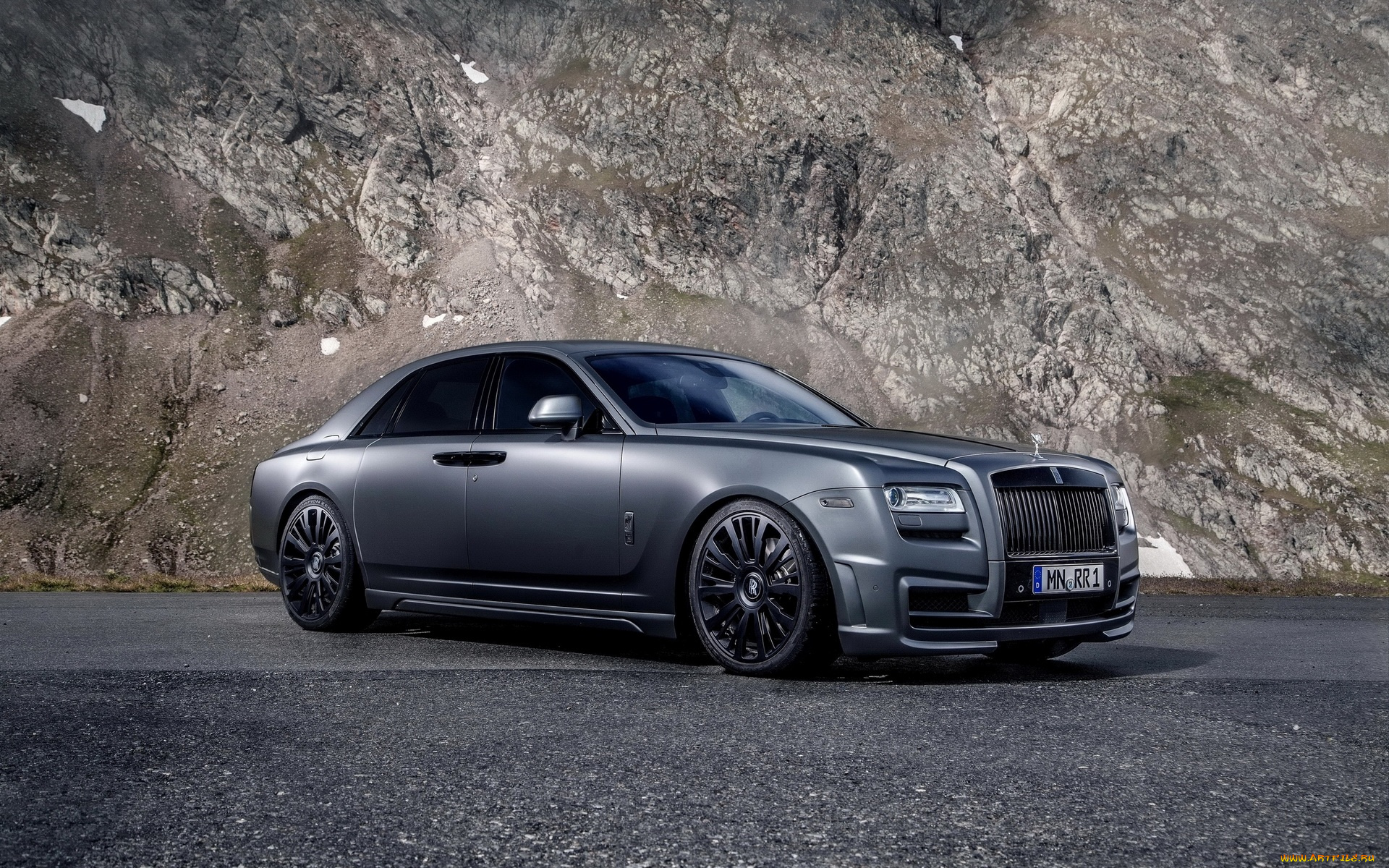 автомобили, rolls-royce, ghost, площадка, скала, серебристый, роллс-ройс