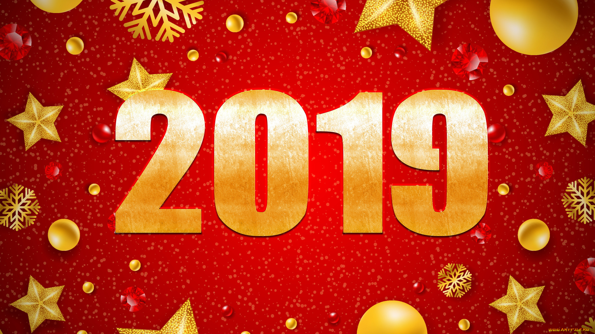 с, новым, 2019, годом, праздничные, 3д, графика, , новый, год, художественное, оформление, с, новым, годом, рождественский, фон, металлические, цифры, новогодние, обои, красный, снежинки