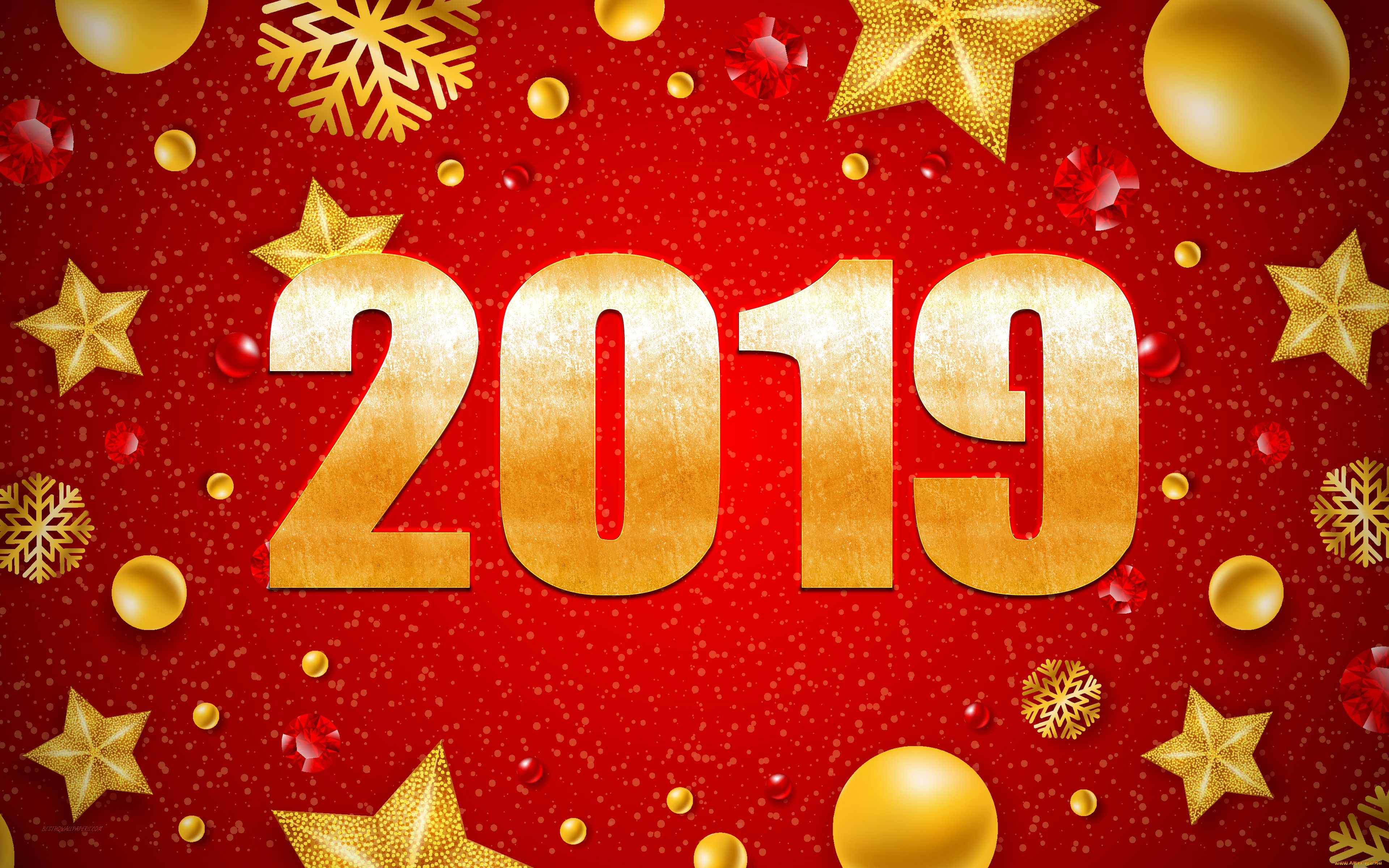 с, новым, 2019, годом, праздничные, 3д, графика, , новый, год, художественное, оформление, с, новым, годом, рождественский, фон, металлические, цифры, новогодние, обои, красный, снежинки