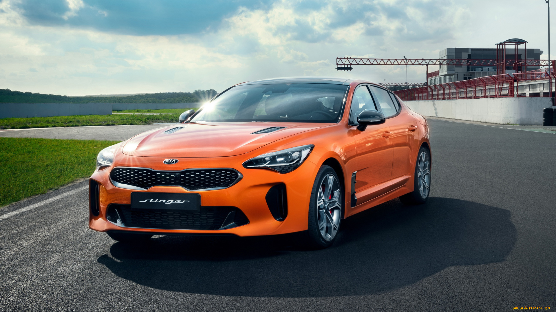 kia, stinger, gt, awd, style, 2019, автомобили, kia, седан, stinger, gt, awd, style, 2019, оранжевый