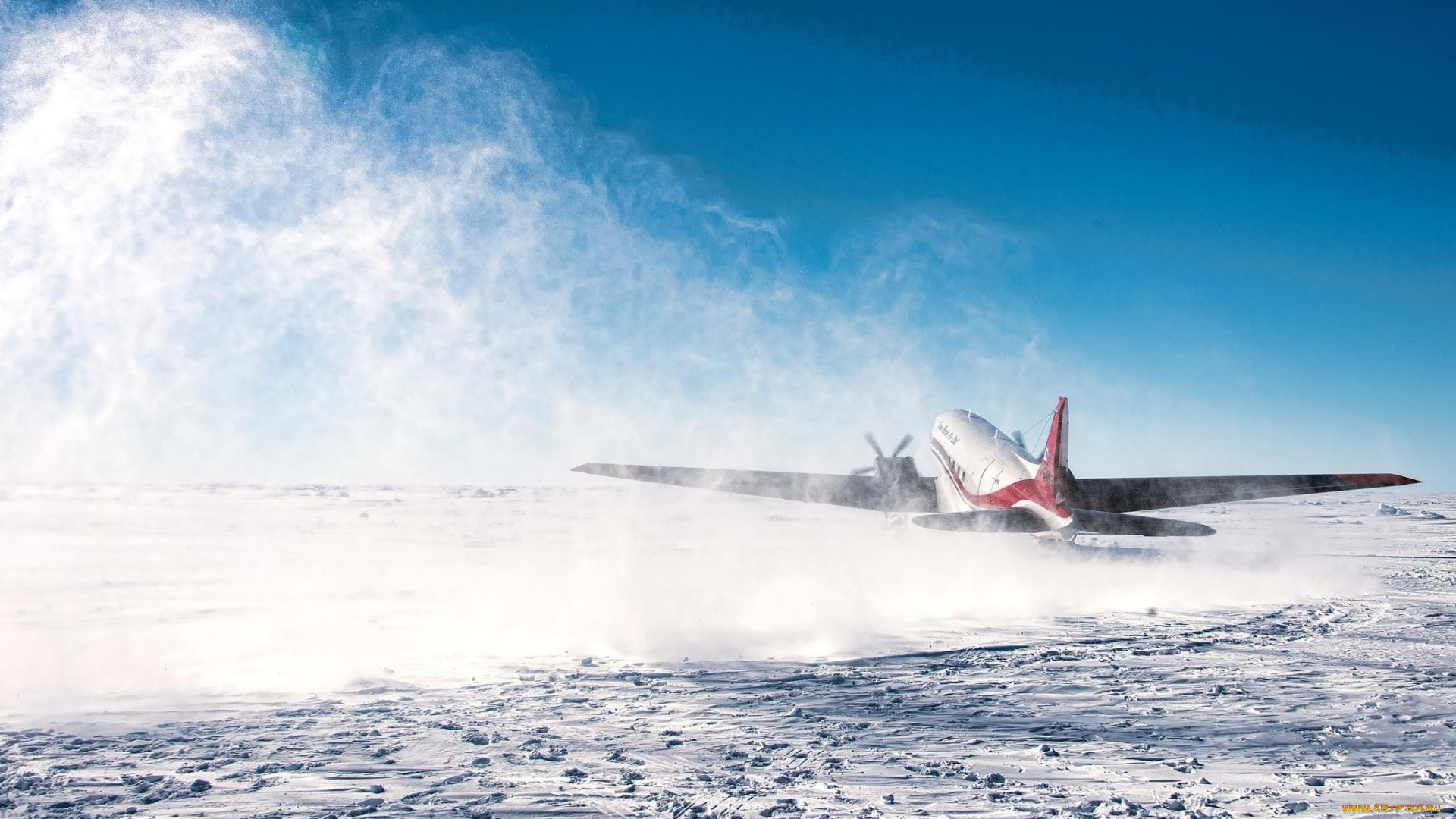 авиация, пассажирские, самолёты, самoлeт, douglas, dc3, снeг