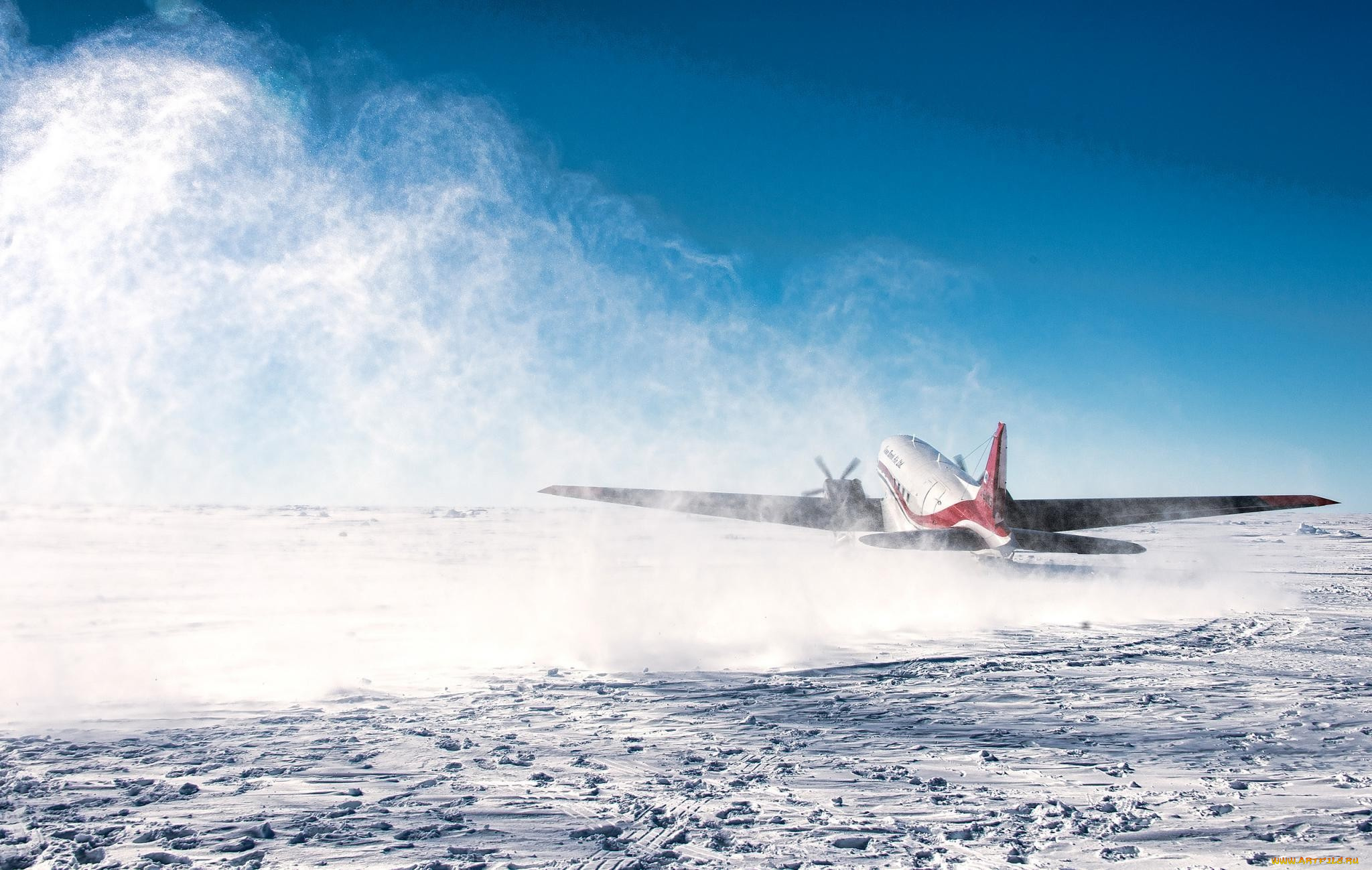 авиация, пассажирские, самолёты, самoлeт, douglas, dc3, снeг