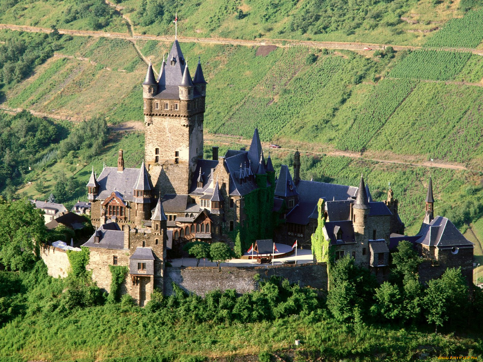 reichsburg, castle, mosel, valley, germany, города