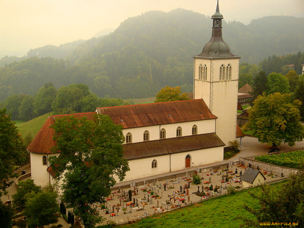 gruyere, switzerland, города, католические, соборы, костелы, аббатства