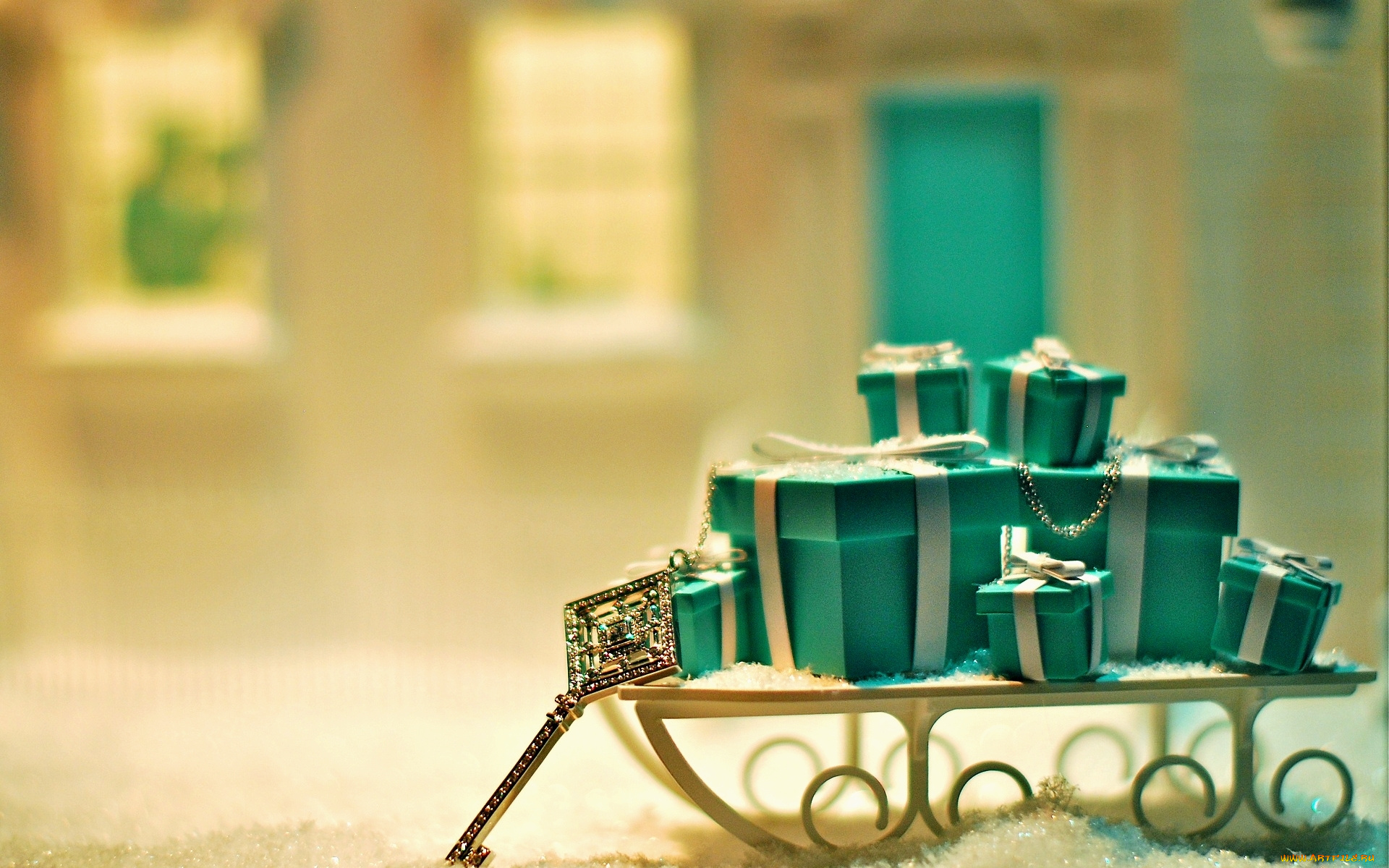 праздничные, подарки, и, коробочки, саночки, ключ, подарки