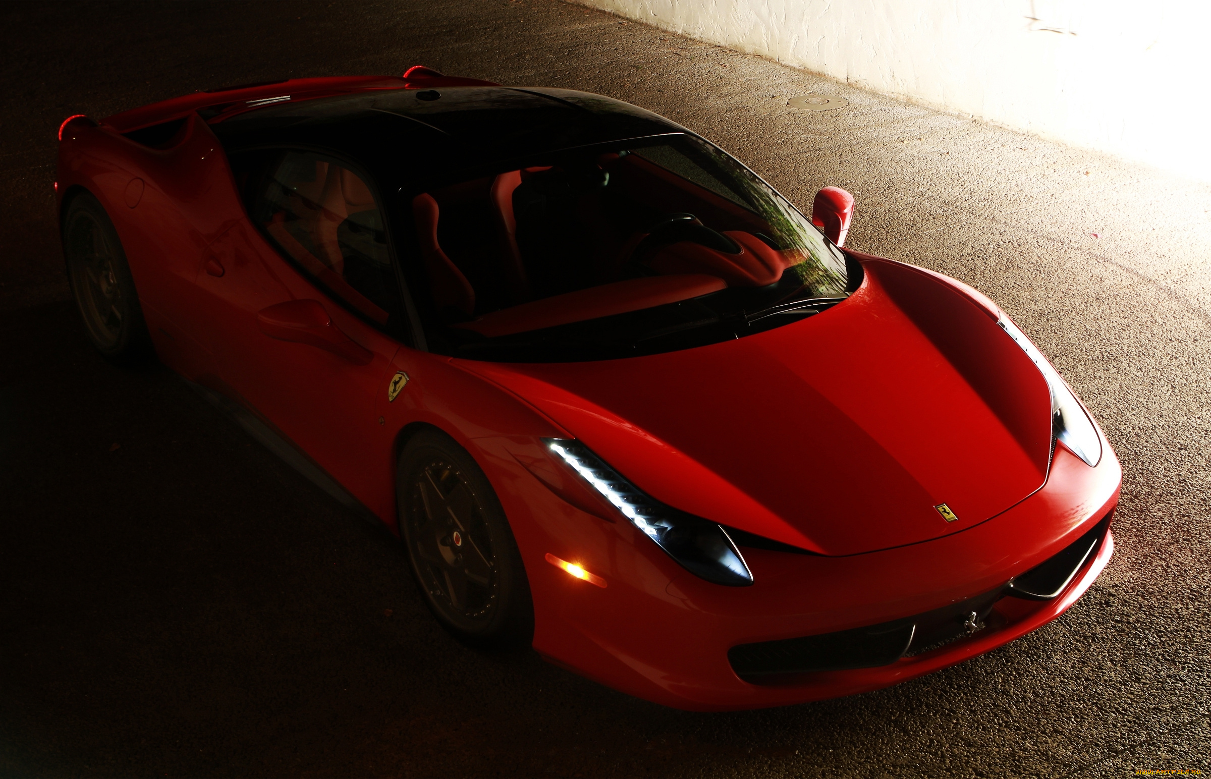 автомобили, ferrari, 458, italia, red, феррари, италия, красный, вид, сверху