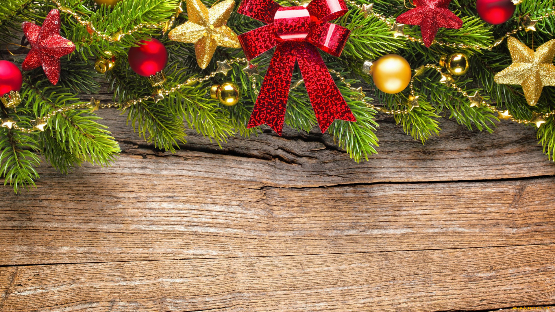праздничные, украшения, christmas, merry, звезды, бант, ветки, елка, шары, decoration, wood, рождество, новый, год
