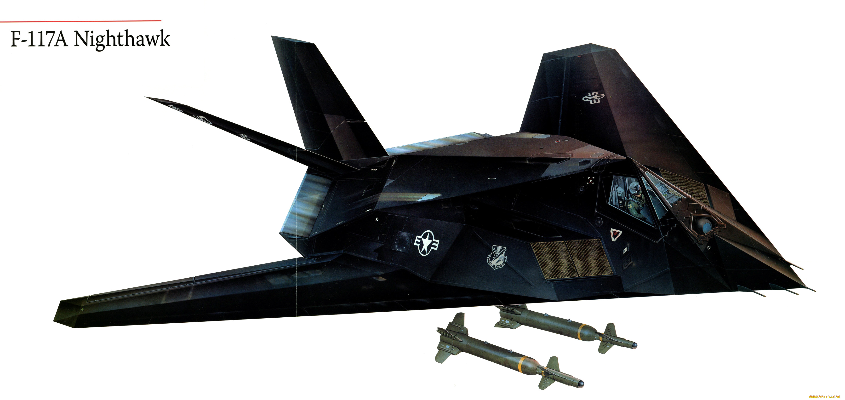 авиация, 3д, рисованые, v-graphic, бомбардировщик, истребитель, f-117, a