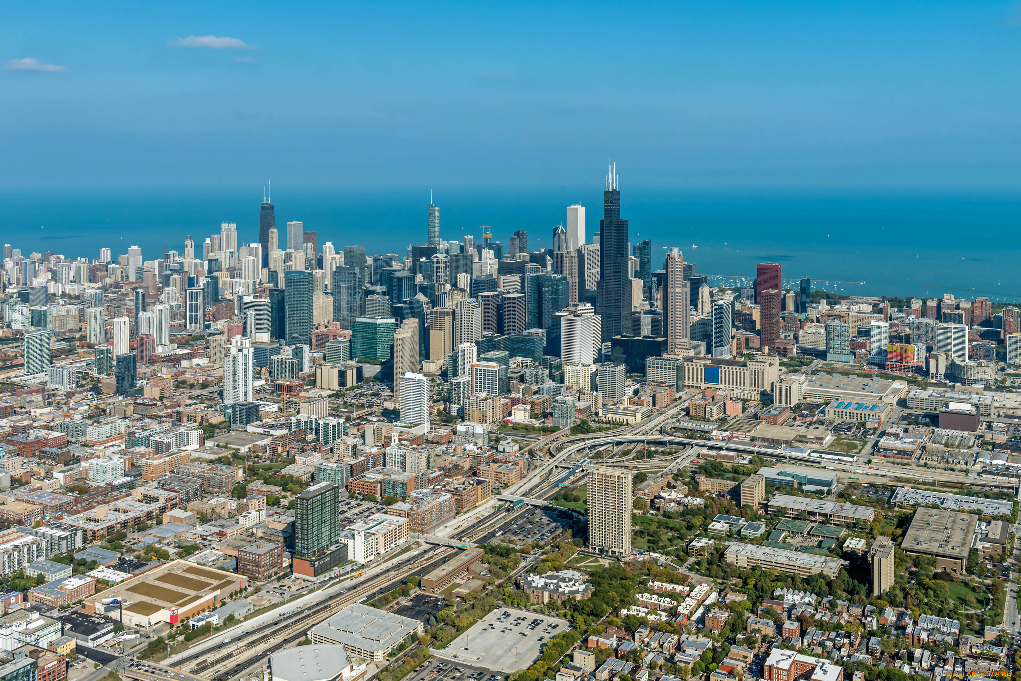 chicago, города, Чикаго, , сша, небоскребы, панорама
