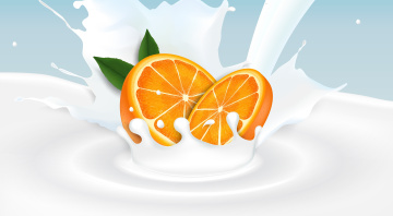 Картинка векторная+графика еда+ food молоко цитрус апельсин фон