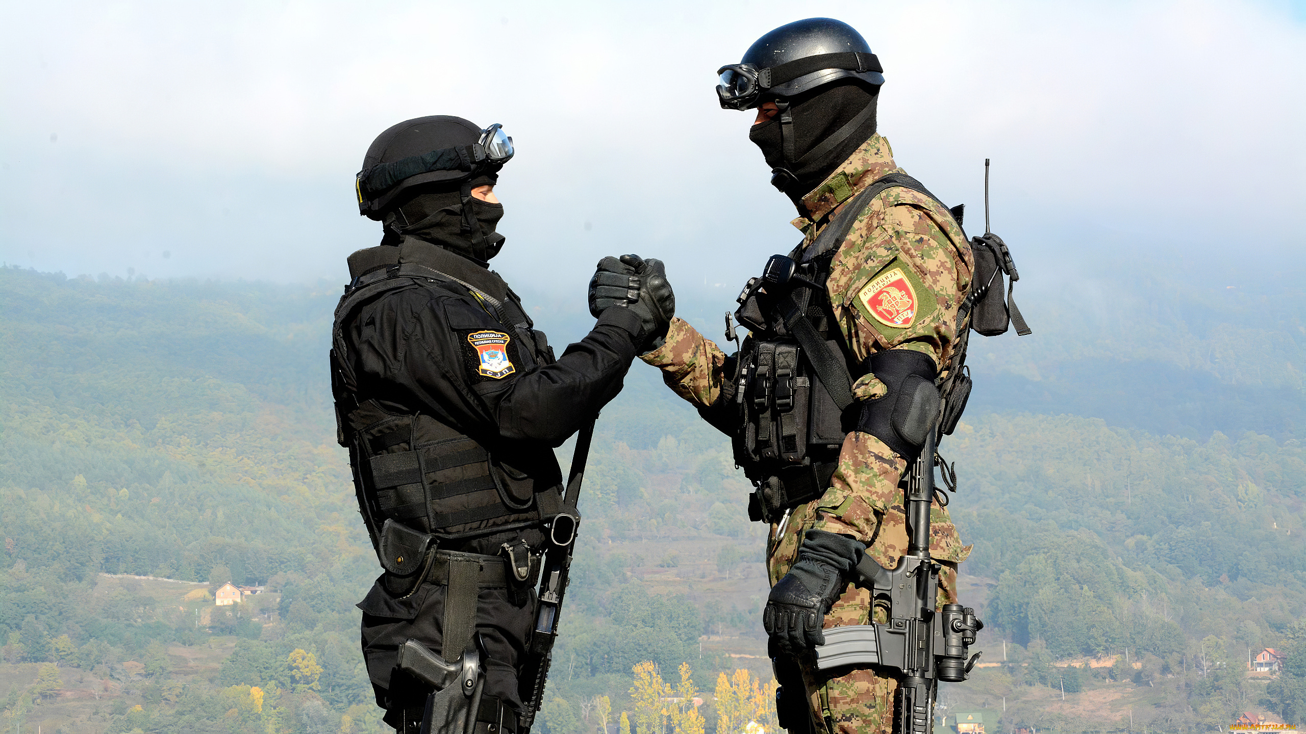 оружие, армия, спецназ, полиция, военные, пистолет, рукопожатие, униформа, сербский, cербия, маска