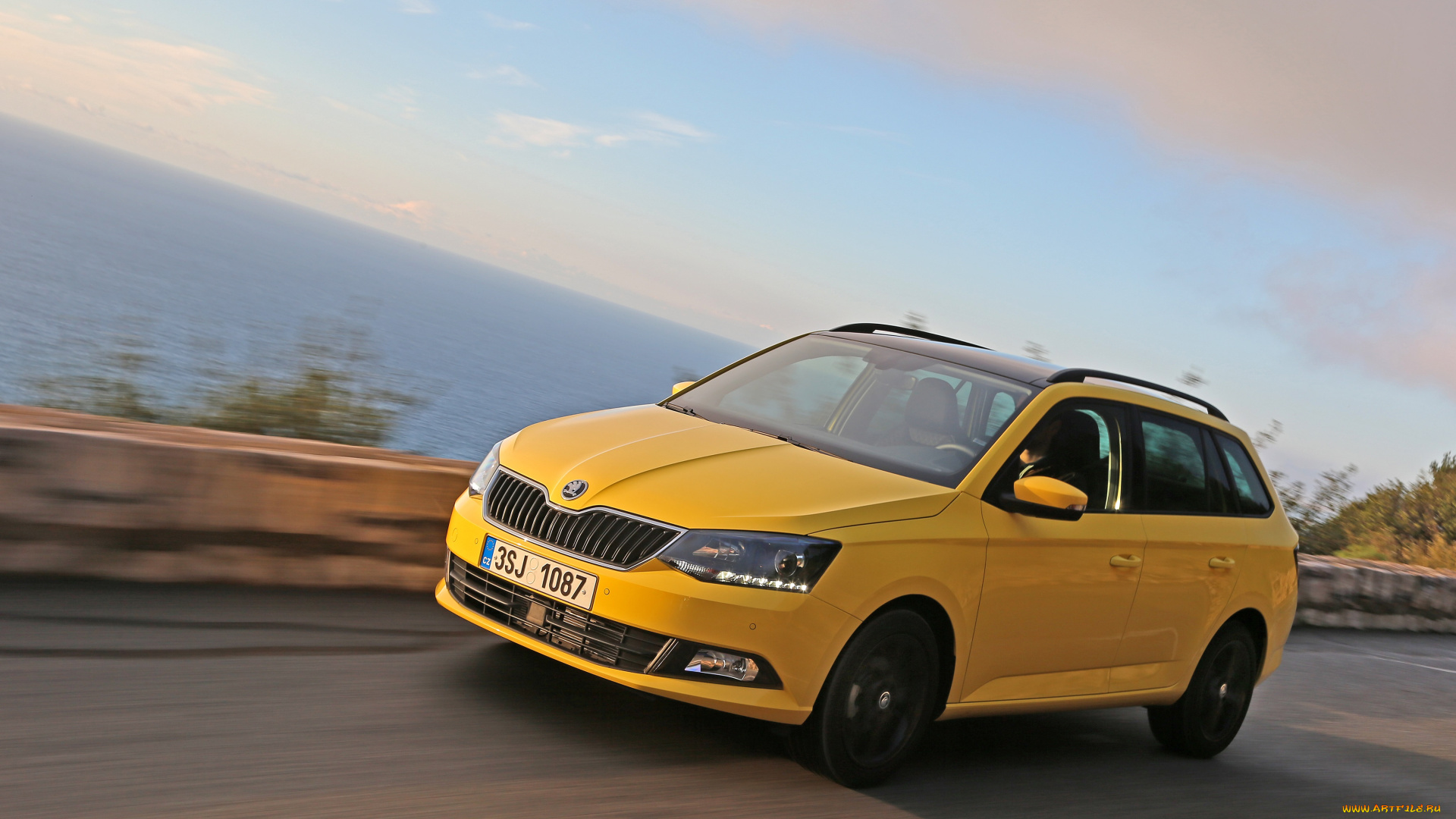 автомобили, skoda, желтый, 2015г, combi, fabia