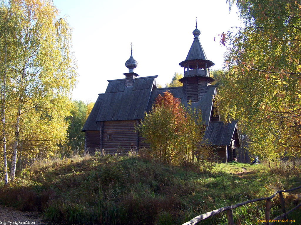 кострома, музей, деревянного, зодчества, осень, города, православные, церкви, монастыри