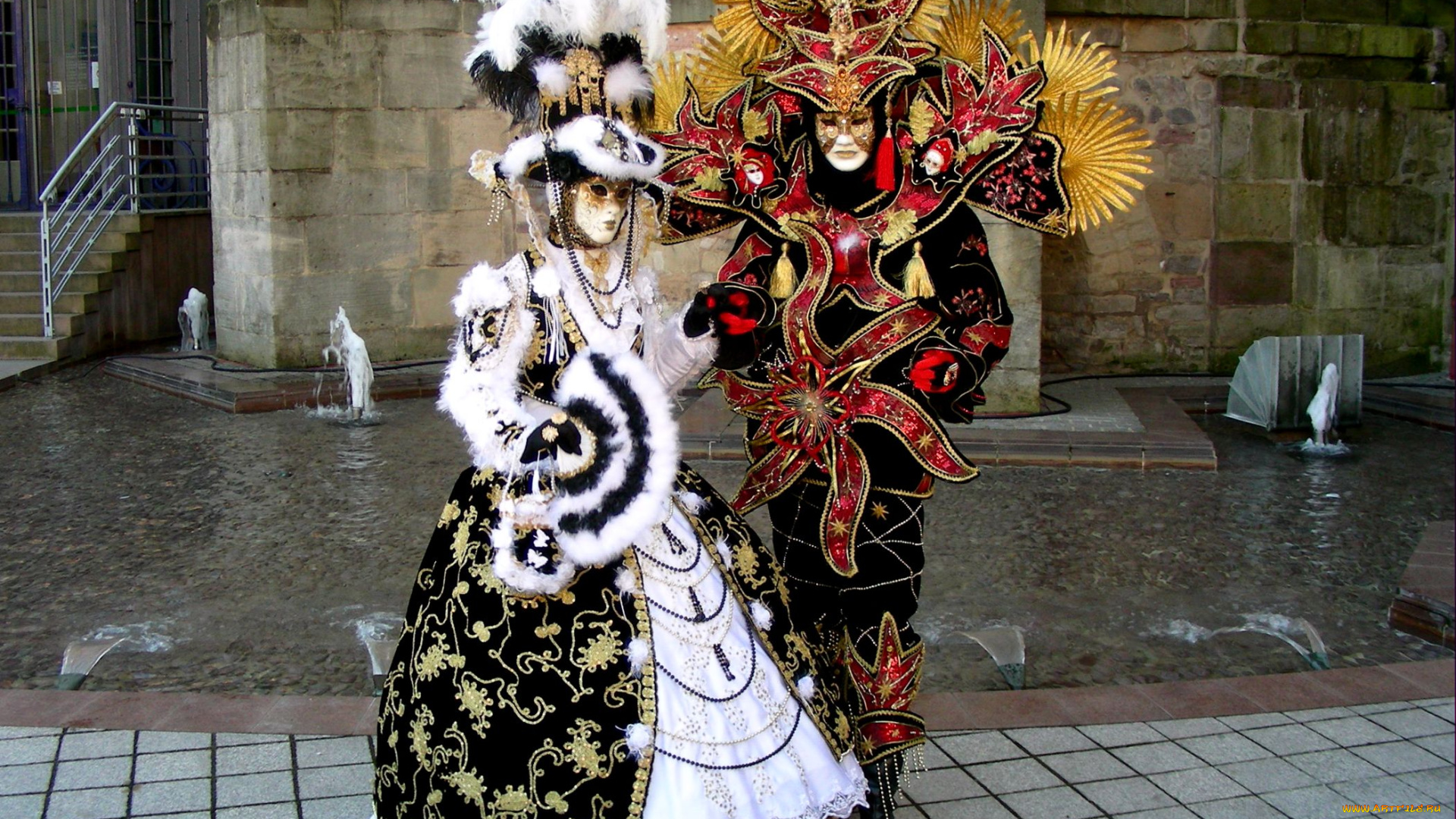 разное, маски, карнавальные, костюмы, карнавал, канал, венеция