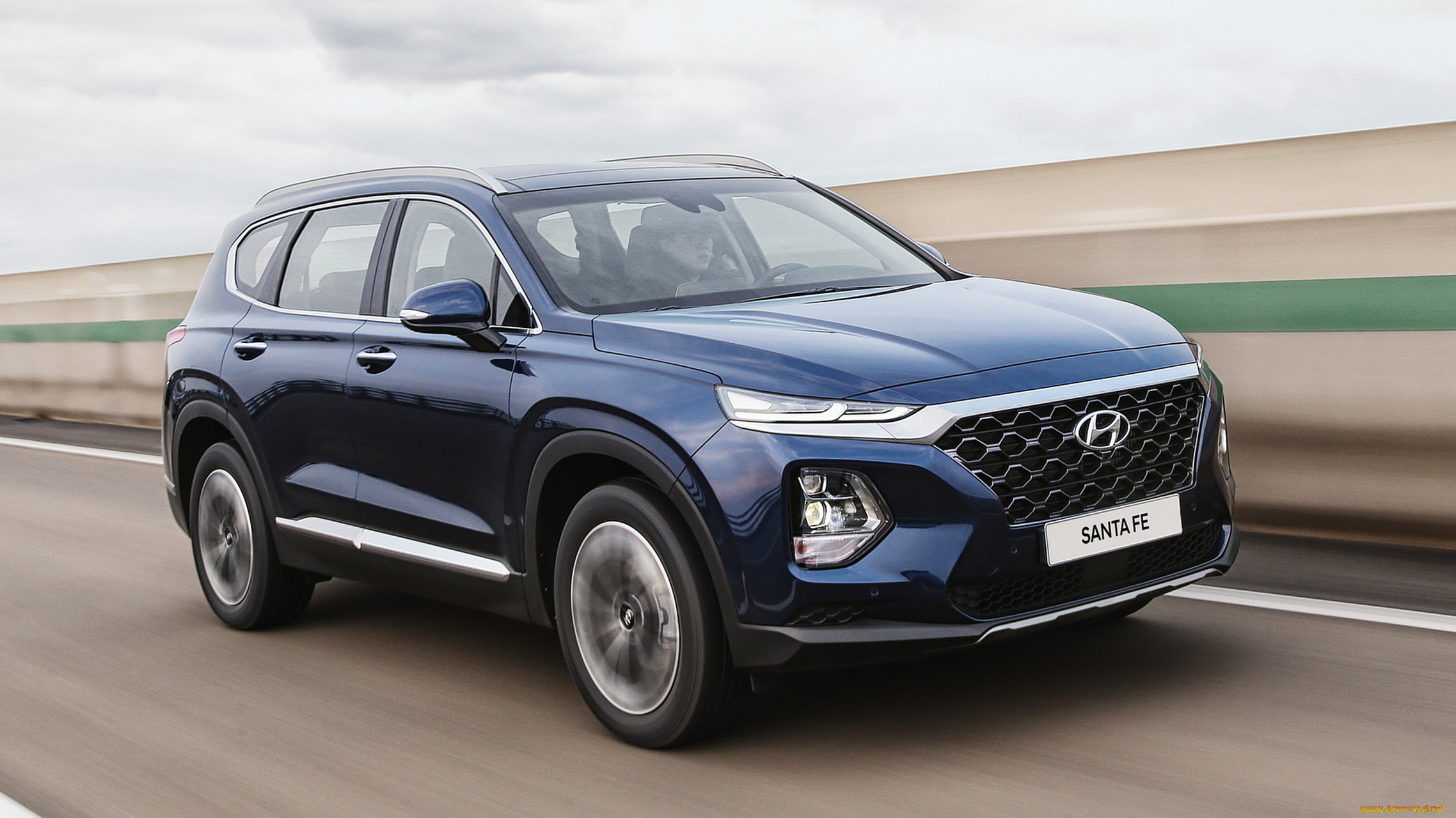 hyundai, santa, fe, 2019, автомобили, hyundai, santa, fe, blue, 2019, crossover