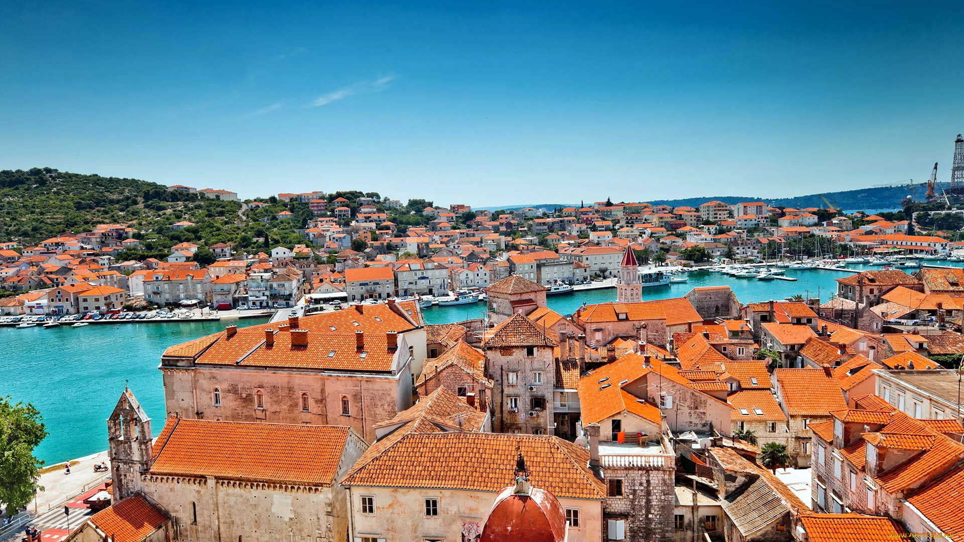 trogir, croatia, города, -, панорамы