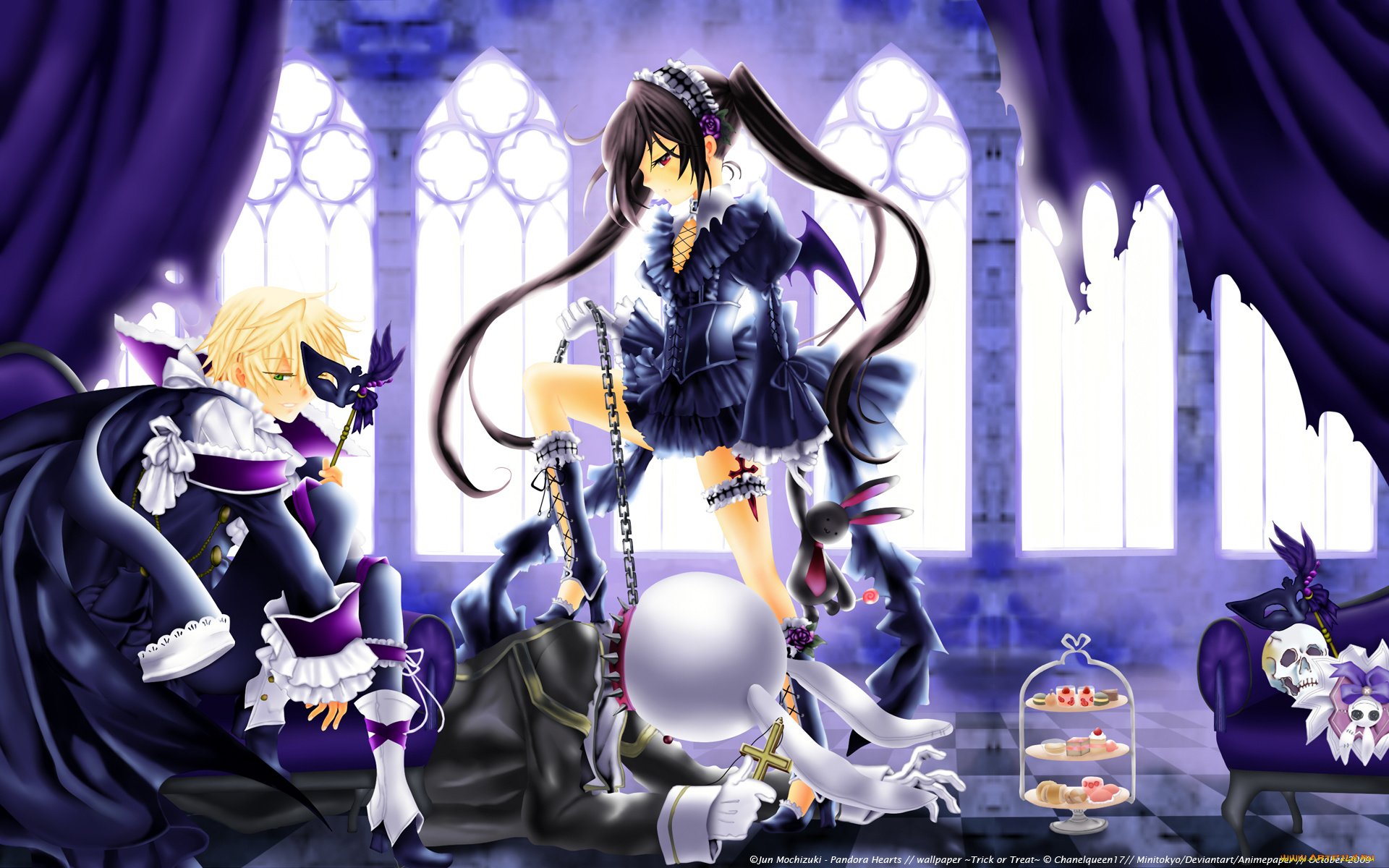 аниме, pandora, hearts, alice, oz, vessalius