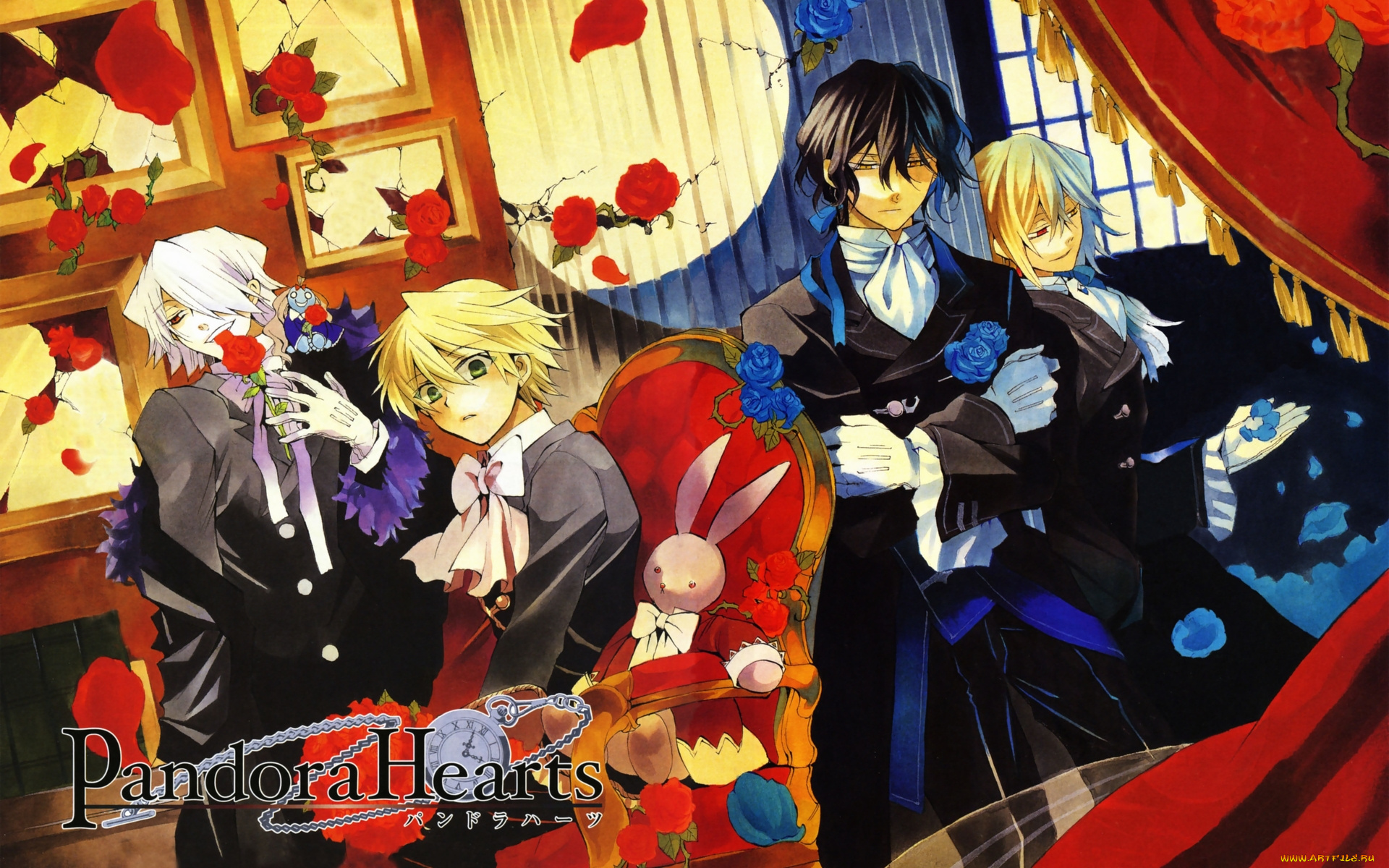 аниме, pandora, hearts, vincent, nightray, gilbert, oz, vessalius, xerxes, break