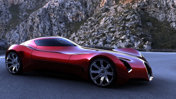обоя bugatti aerolithe concept 2025, автомобили, bugatti, supercar, красный, 2025, concept, aerolithe, car, движение