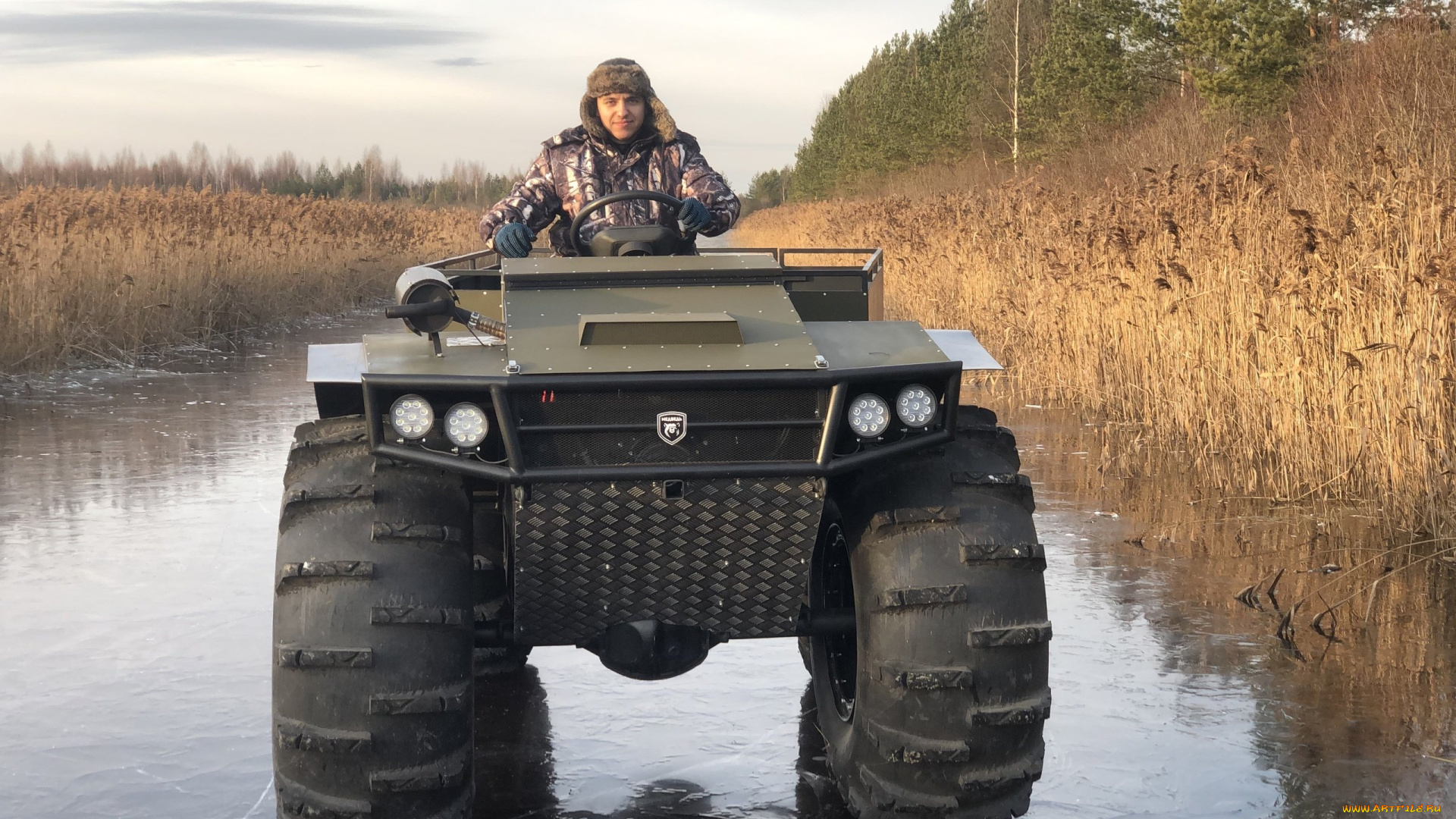 техника, вездеходы, вездеход, медведъ, pro, зима, лед, водоем