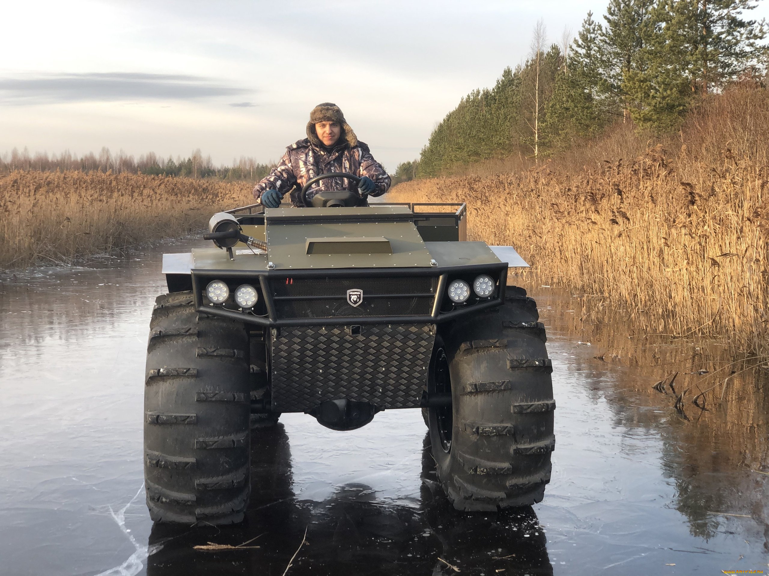 техника, вездеходы, вездеход, медведъ, pro, зима, лед, водоем