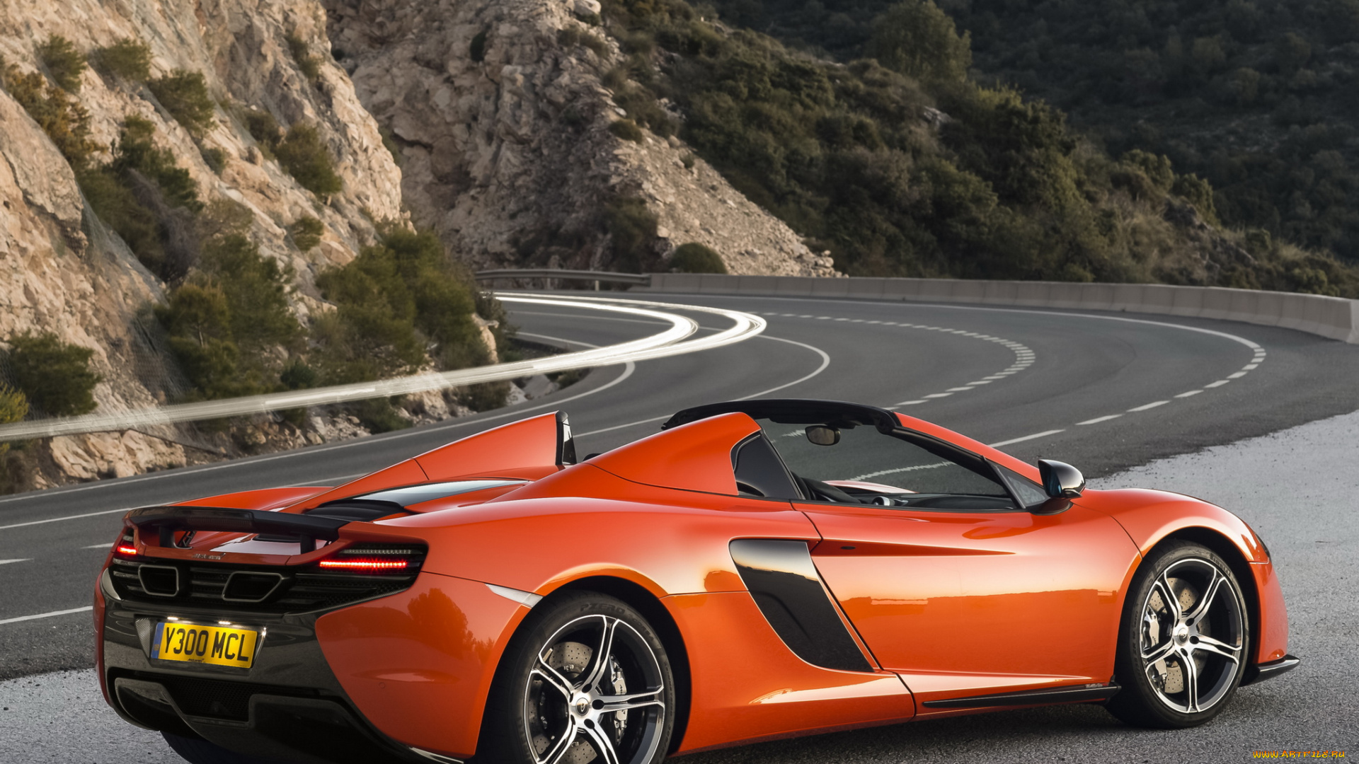 автомобили, mclaren, 650s, spyder, 2014, оранжевая