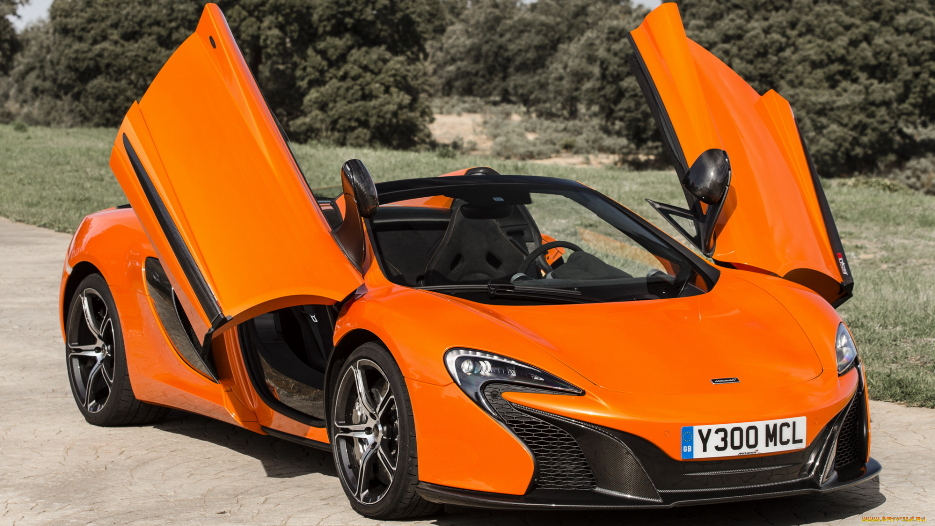 автомобили, mclaren, 650s, spyder, 2014, оранжевая