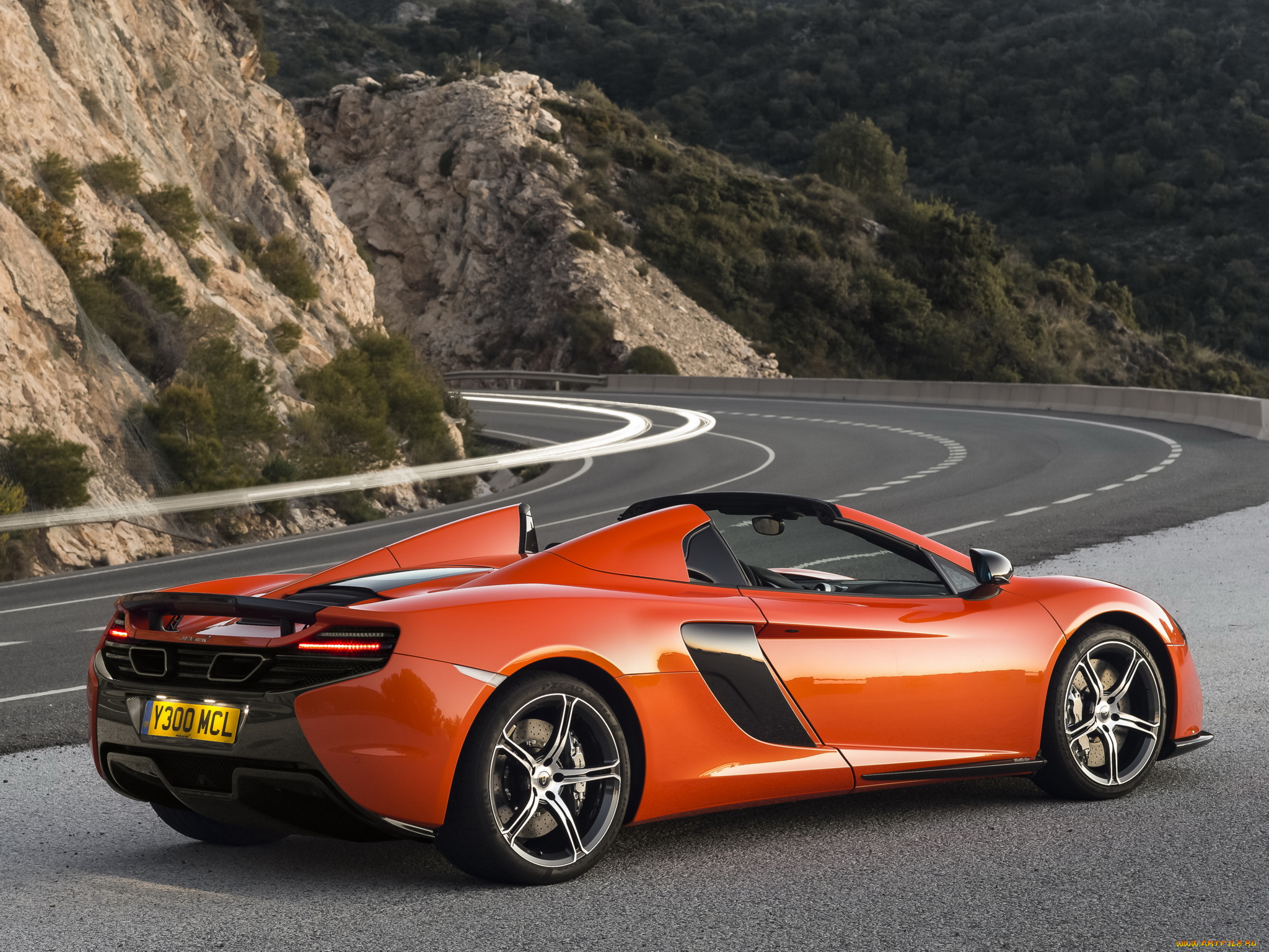 автомобили, mclaren, 650s, spyder, 2014, оранжевая