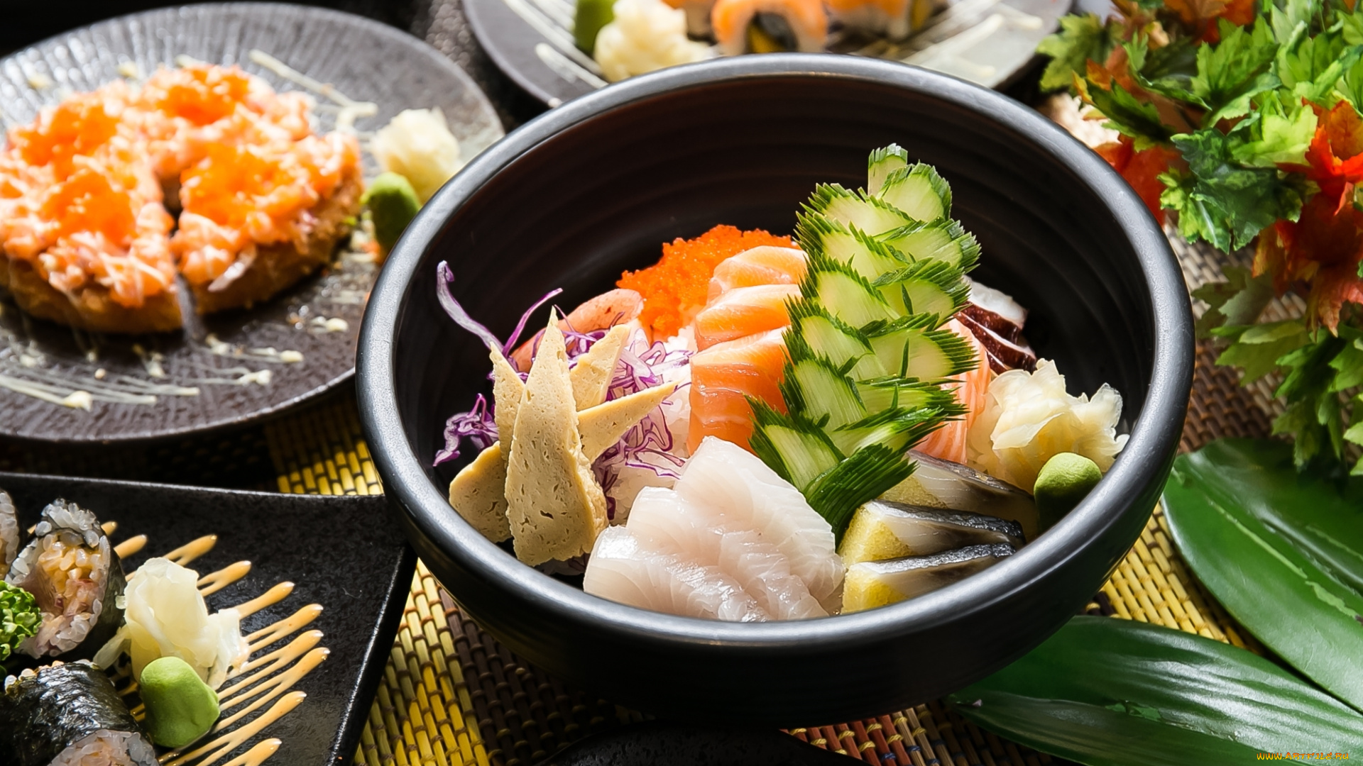 еда, разное, японская, кухня, морепродукты, рыба, тофу, декор