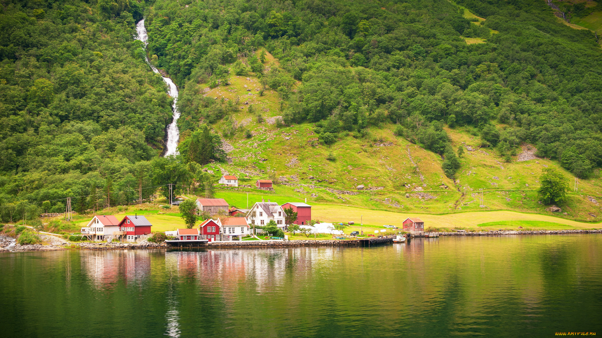 лофотен, норвегия, природа, реки, озера, пейзаж, норвегия, леса, дома