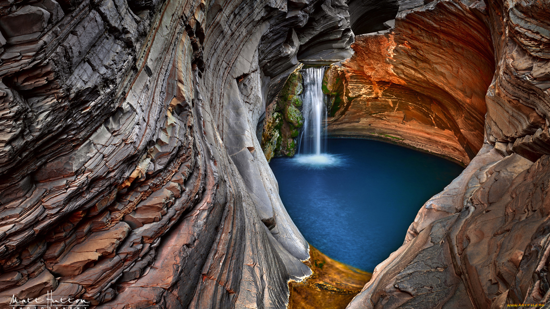 природа, водопады, водопад, поток, грот, скалы, западная, австралия