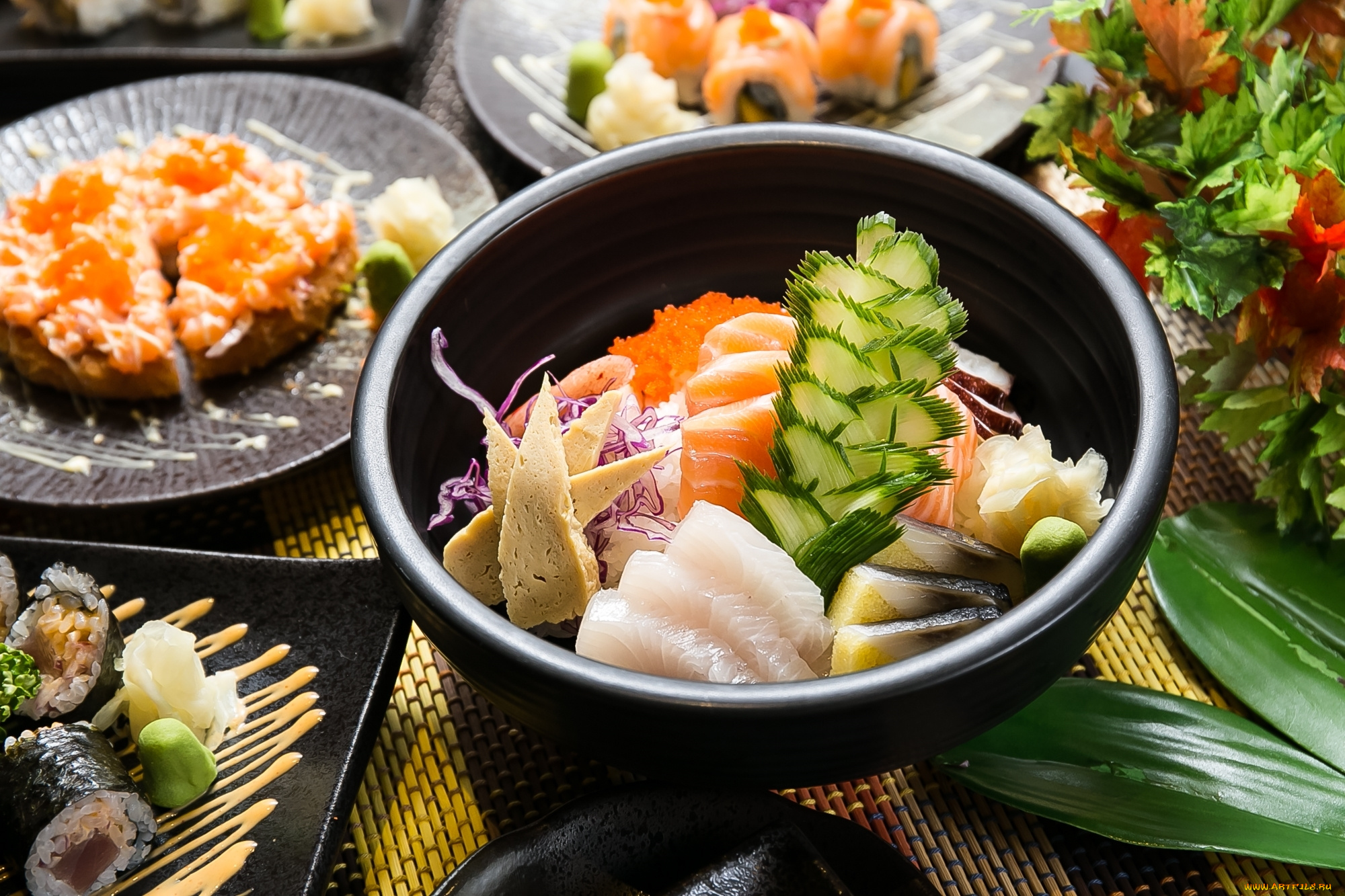 еда, разное, японская, кухня, морепродукты, рыба, тофу, декор