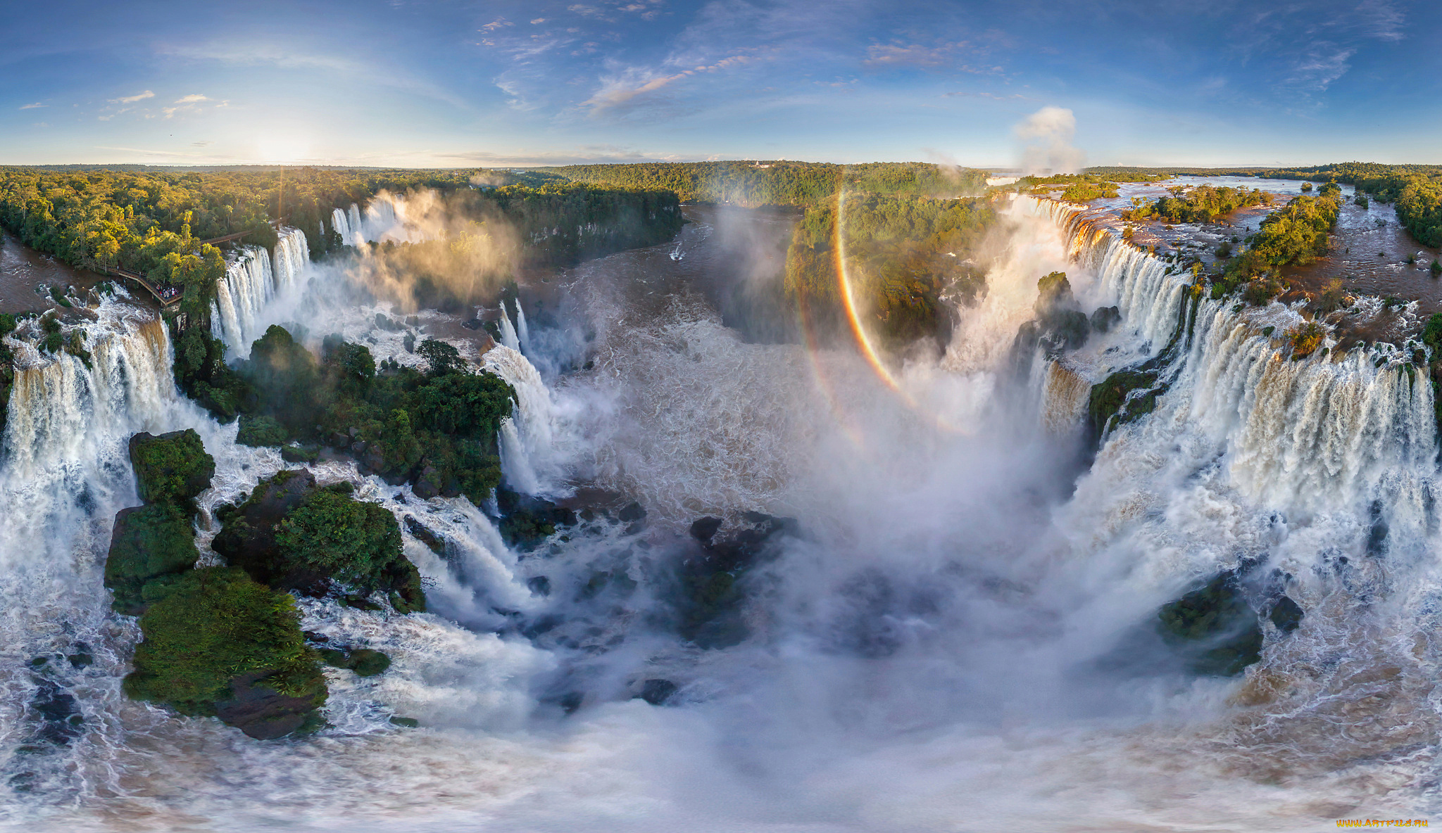 природа, водопады, бразилия, южная, америка, аргентина, радуги, игуасу