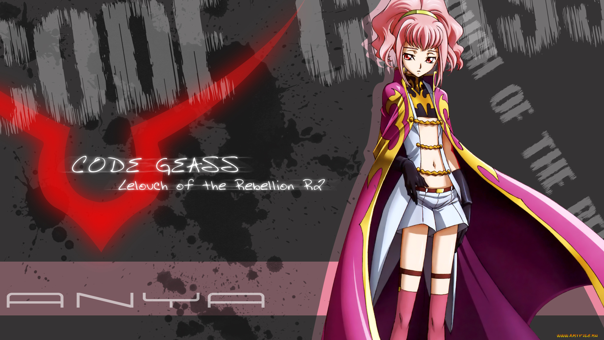 аниме, code, geass, взгляд, девушка, фон