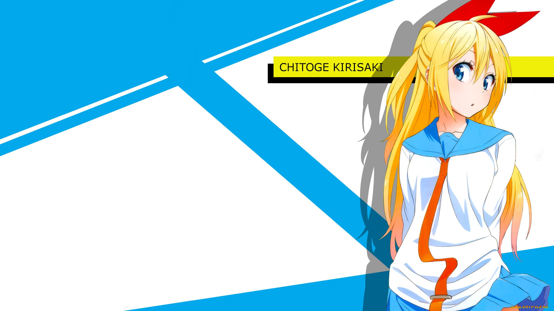 аниме, nisekoi, фон, взгляд, девушка